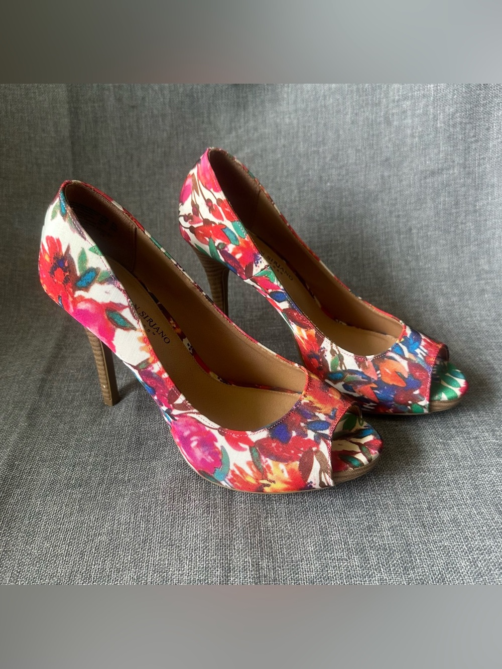 Christian Siriano Satin Floral High Heel Shoes